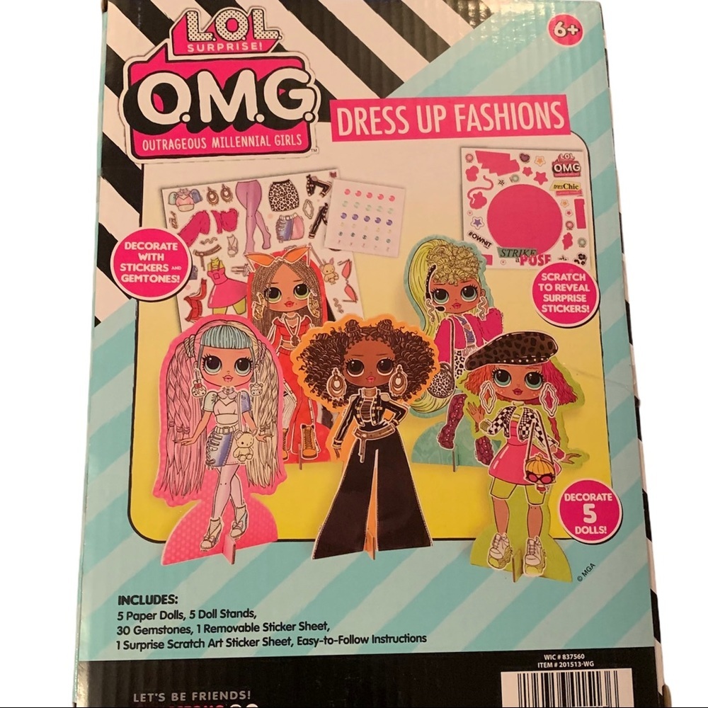 LOL OMG Paper Dolls Dress Up Fashions stickers - Picture 2 of 3